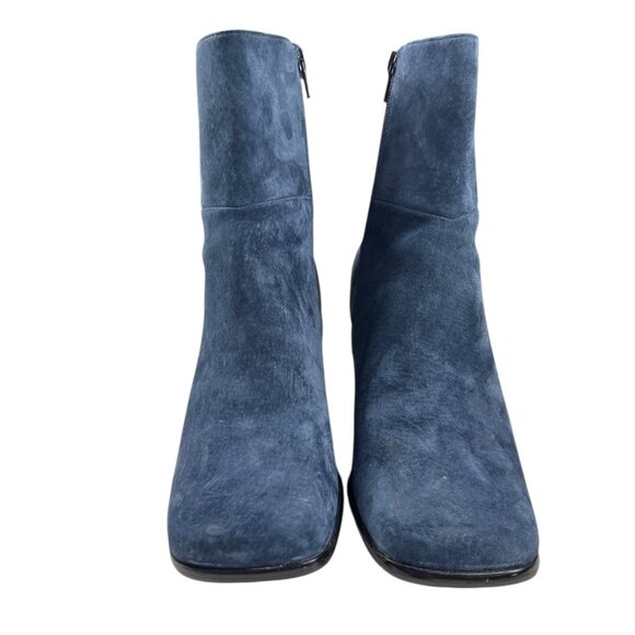 Vintage Chadwick's Blue Suede Leather Upper Ankle Booties Size 8.5 M - Picture 2 of 16